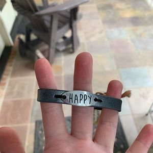 silver “happy” bracelet